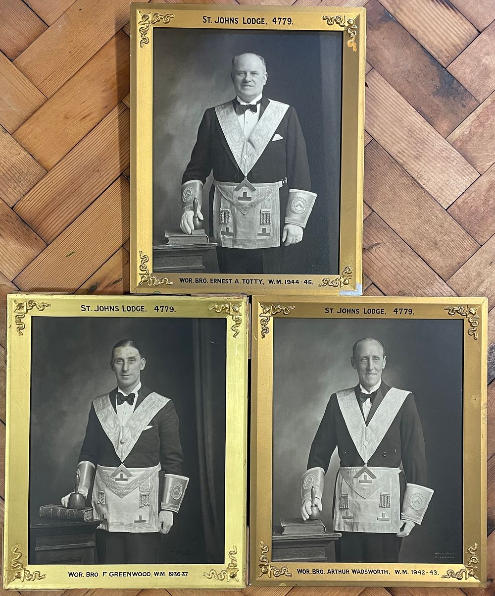 Lot 346 – A Trio of Masonic Portrait Photographs for St. Johns Lodge 4779
