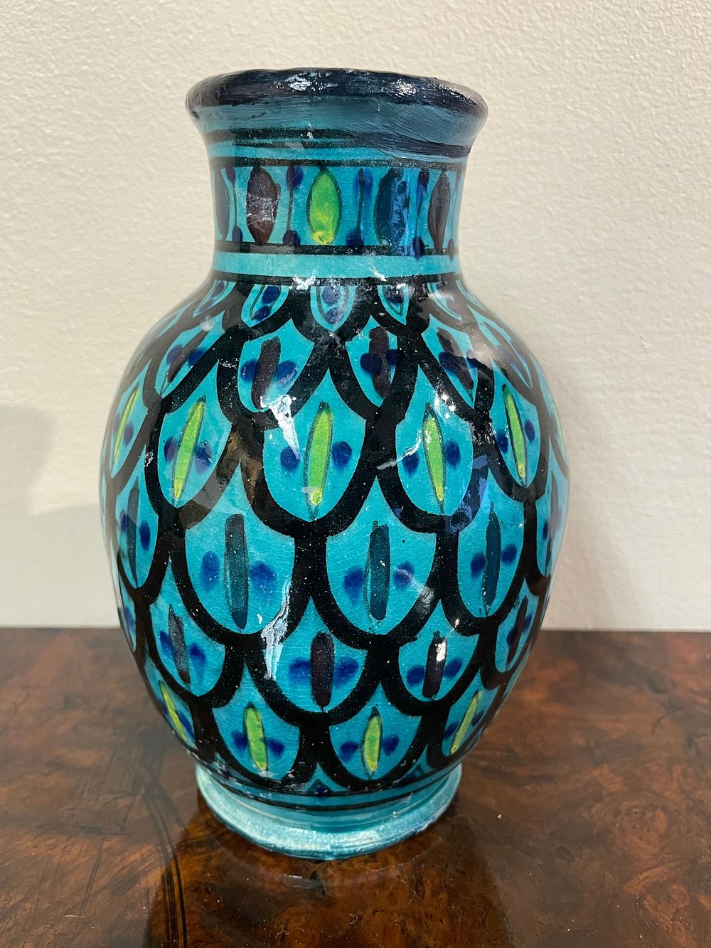 Lot 349 – Poterie Serghini Moroccan Safi Glazed Ceramic Vase