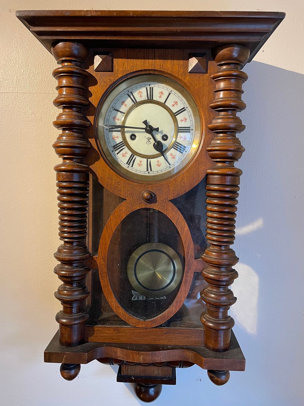 Lot 371 – Gustav Becker 1819 – 1885 Walnut Vienna Wall Clock.