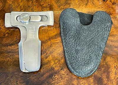 Dunhill Vintage Adjustable Metal Pipe Reamer with Leather Pouch. A vintage adjustable pipe 