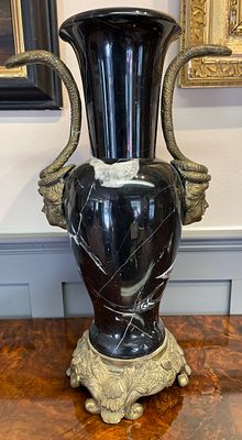 A Large 19th Century Ormolu And Marble Vase. A Large 19th Century Ormolu And Marble Vase - 