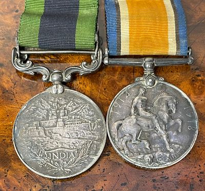A Pair of British Campaign Medals Including the British War Medal and India General Service 