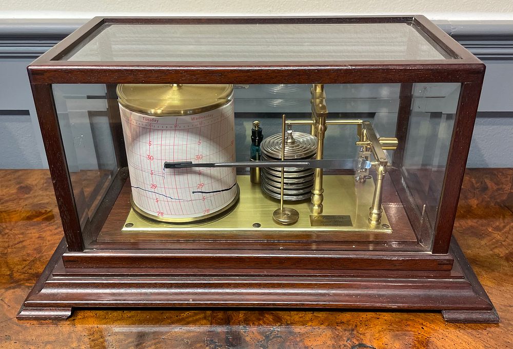 Lot 44 – O. Comitti and Son London Mahogany and Brass Cased Barograph