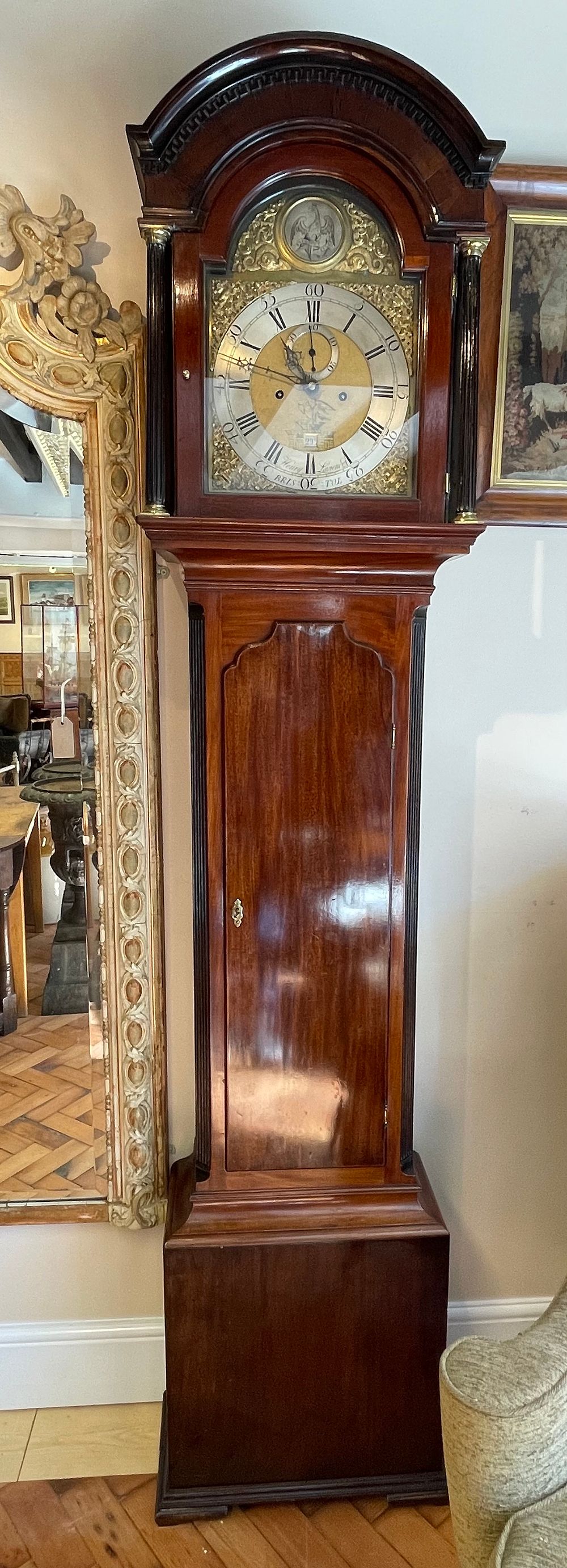 Lot 193 – George III Mahogany Longcase Clock by Henry Lawrence Bristol