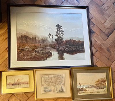 A Collection of Framed Wall Art including Silent Majesty by Gerald Coulson. A collection of 