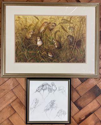 Two Framed Wildlife Artworks by Arthur Spencer Roberts. Arthur Spencer Roberts (British 