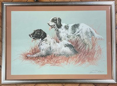 Spencer Roberts English Setters Limited Edition Print. A limited edition print by artist Spencer 