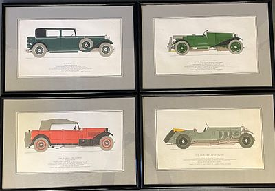 A Set Of Four Framed Motor Prints from the 1920's &amp; 1930's