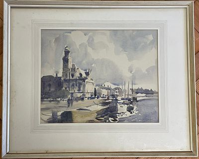 Watercolour By Sir Hugh Maxwell Casson 1901 - 1999. Monogrammed Lower Left. History - Sir Hugh 