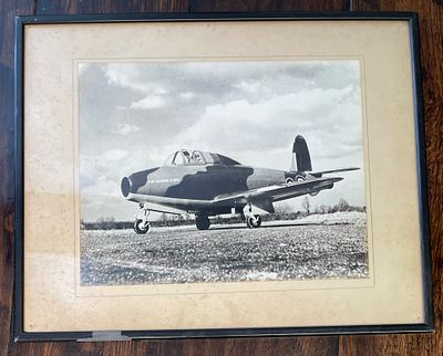 An Original Photo Of The First Jet Engine Plane 'The Gloster' 52.5cm x 42.5cm