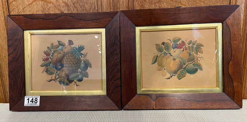 Lot 76 – A Pair Of Fine 19th Century Still Life Pictures In Rosewood Frames