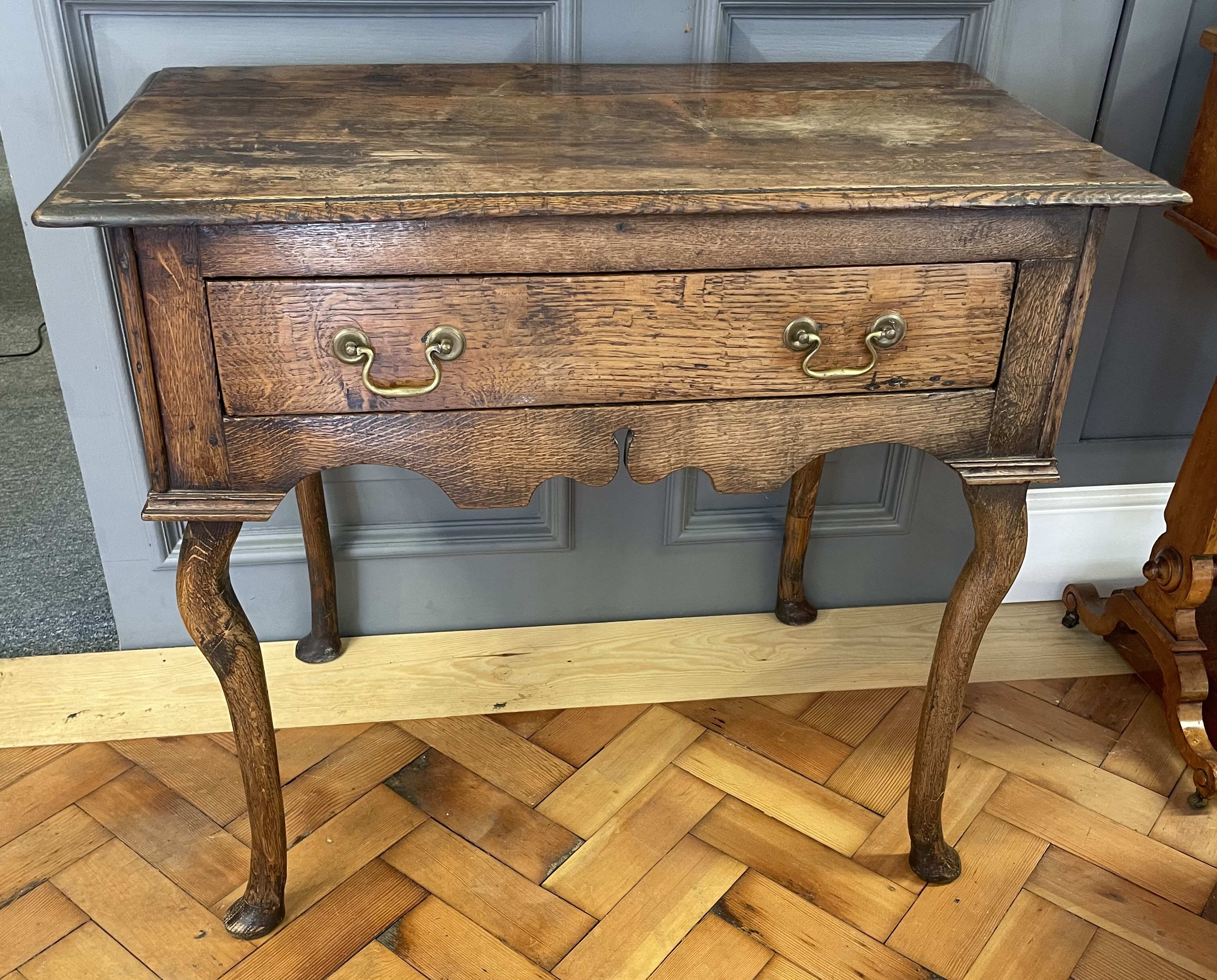 Queen Anne Oak Lowboy Side Table