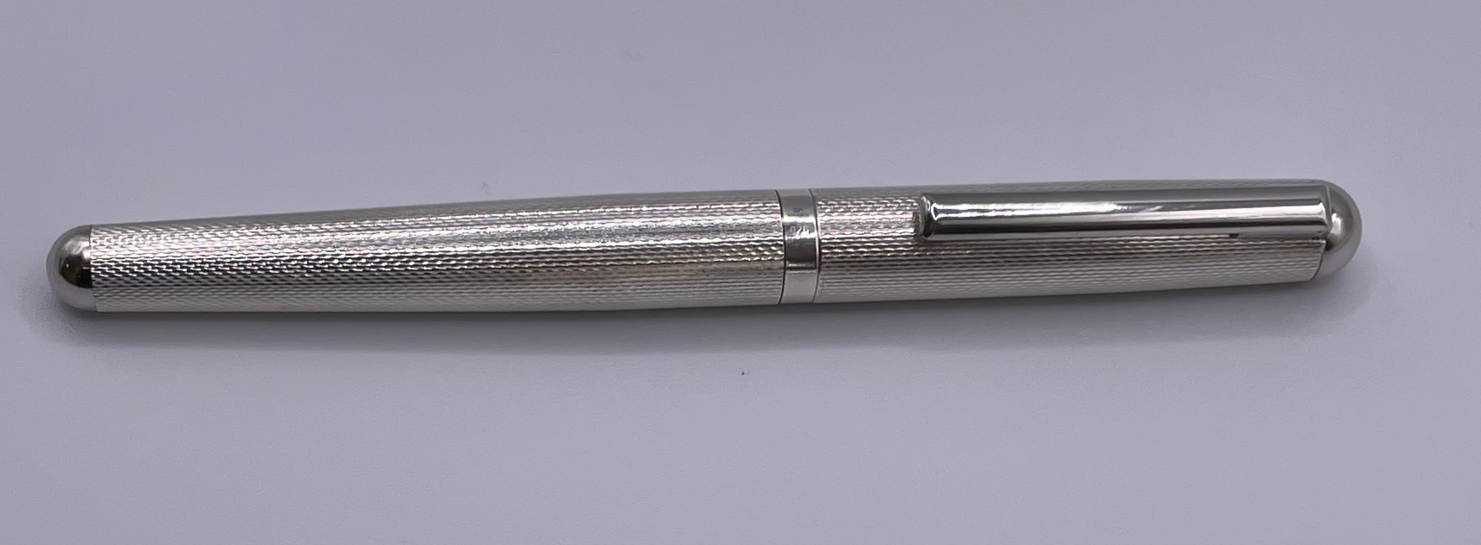 Yard-O-Led Sterling Silver Engine-Turned Barley Fountain Pen