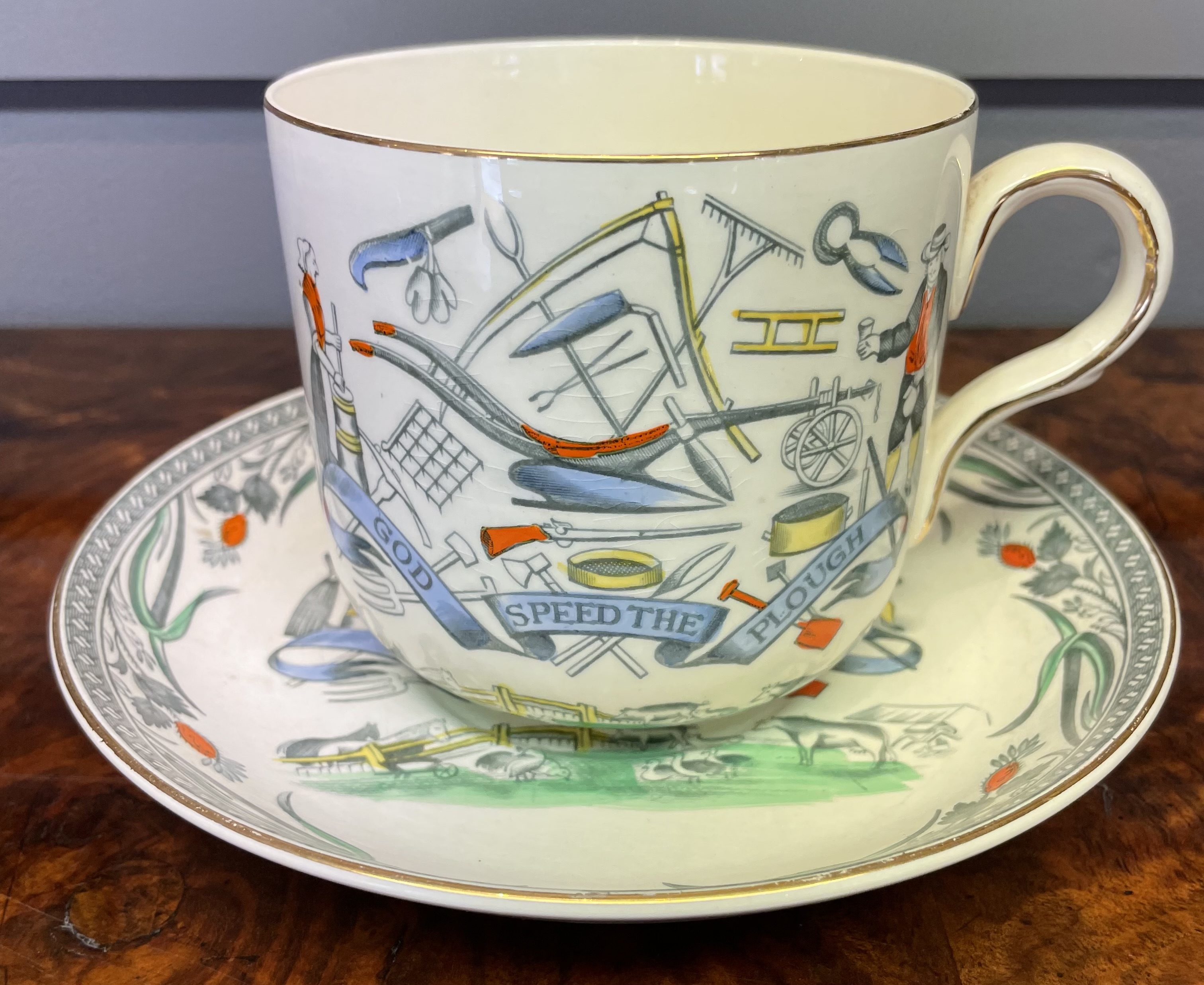 Burgess and Leigh Burleigh Ware Farmers Arms Pattern Cup and Saucer Set