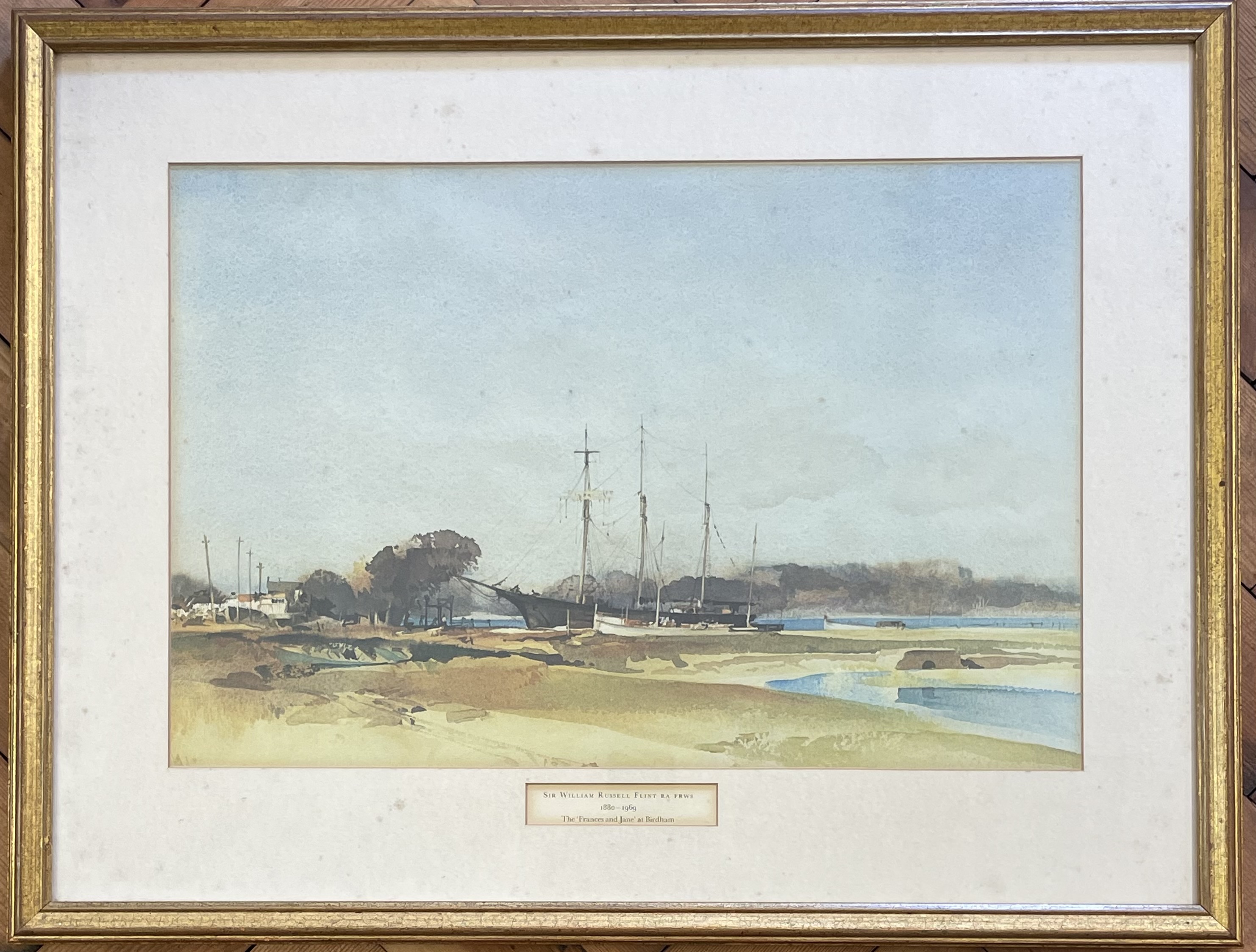 Sir William Russell Flint (1880-1969) The Frances and Jane at Birdham