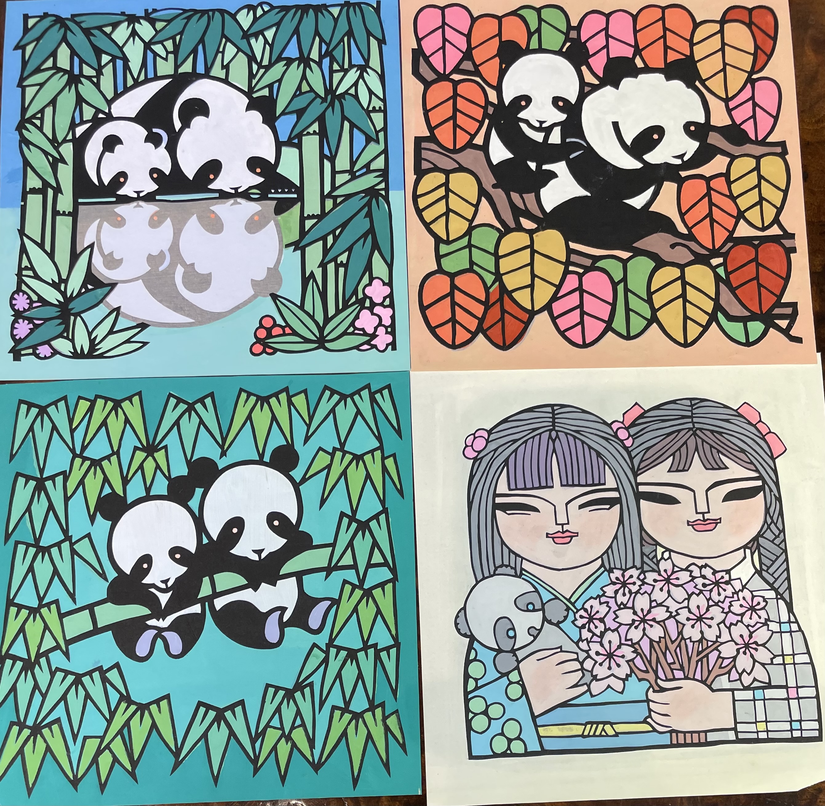 Contemporary Chinese School, A Group of Folk Art Style Paintings