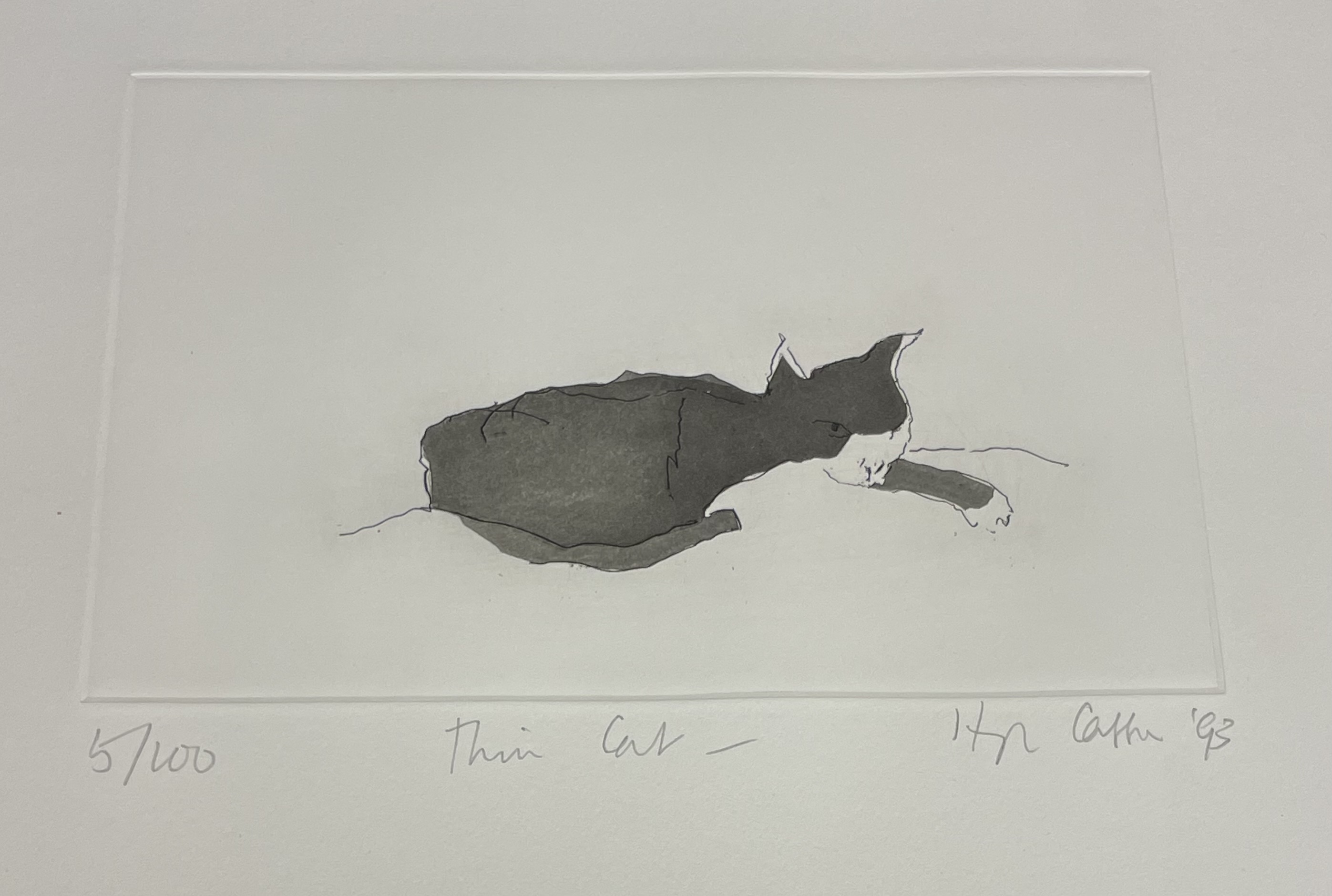 Sir Hugh Casson (British, 1910-1999), Thin Cat, Etching and Aquatint, 1993