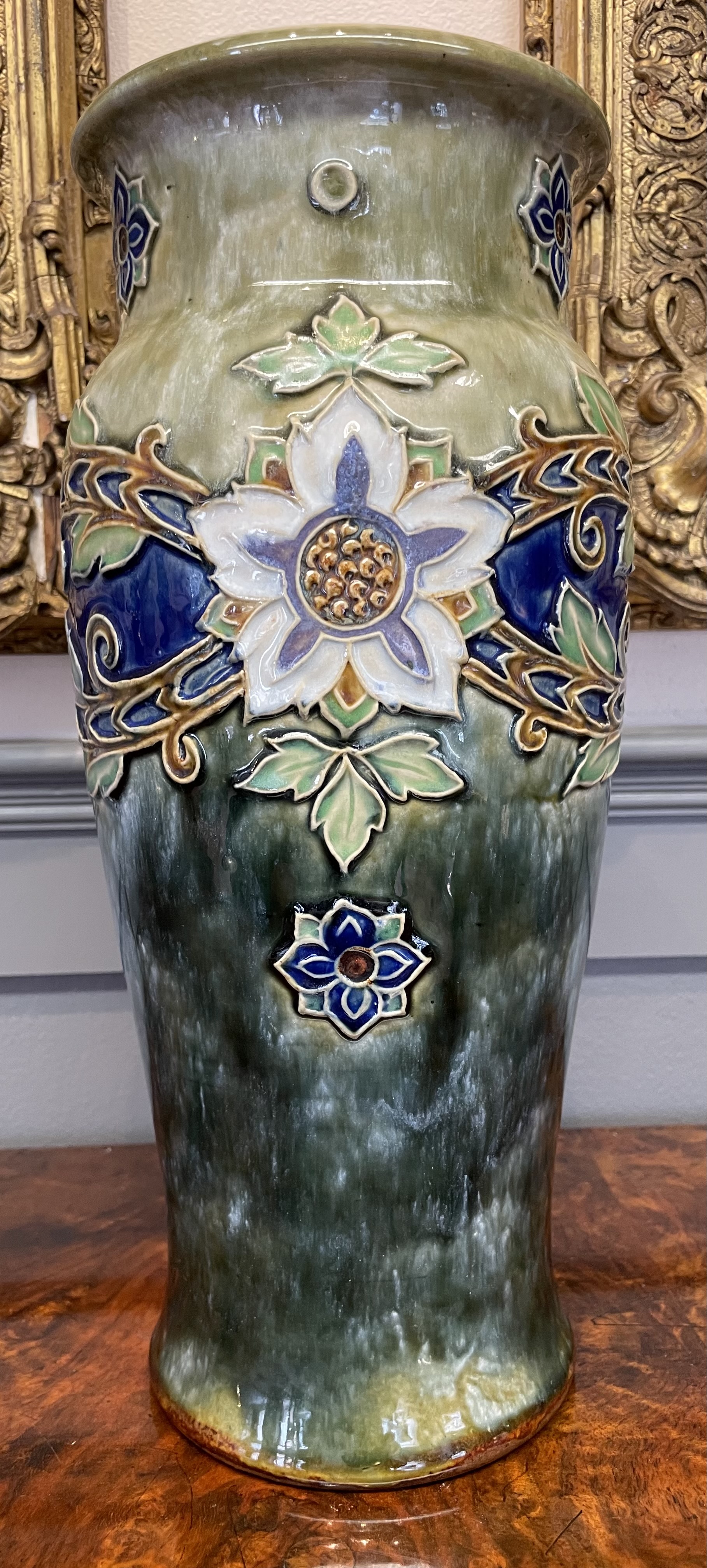 Royal Doulton Lambeth Art Pottery Stoneware Vase by William Baron and Ethel Violet Hayward