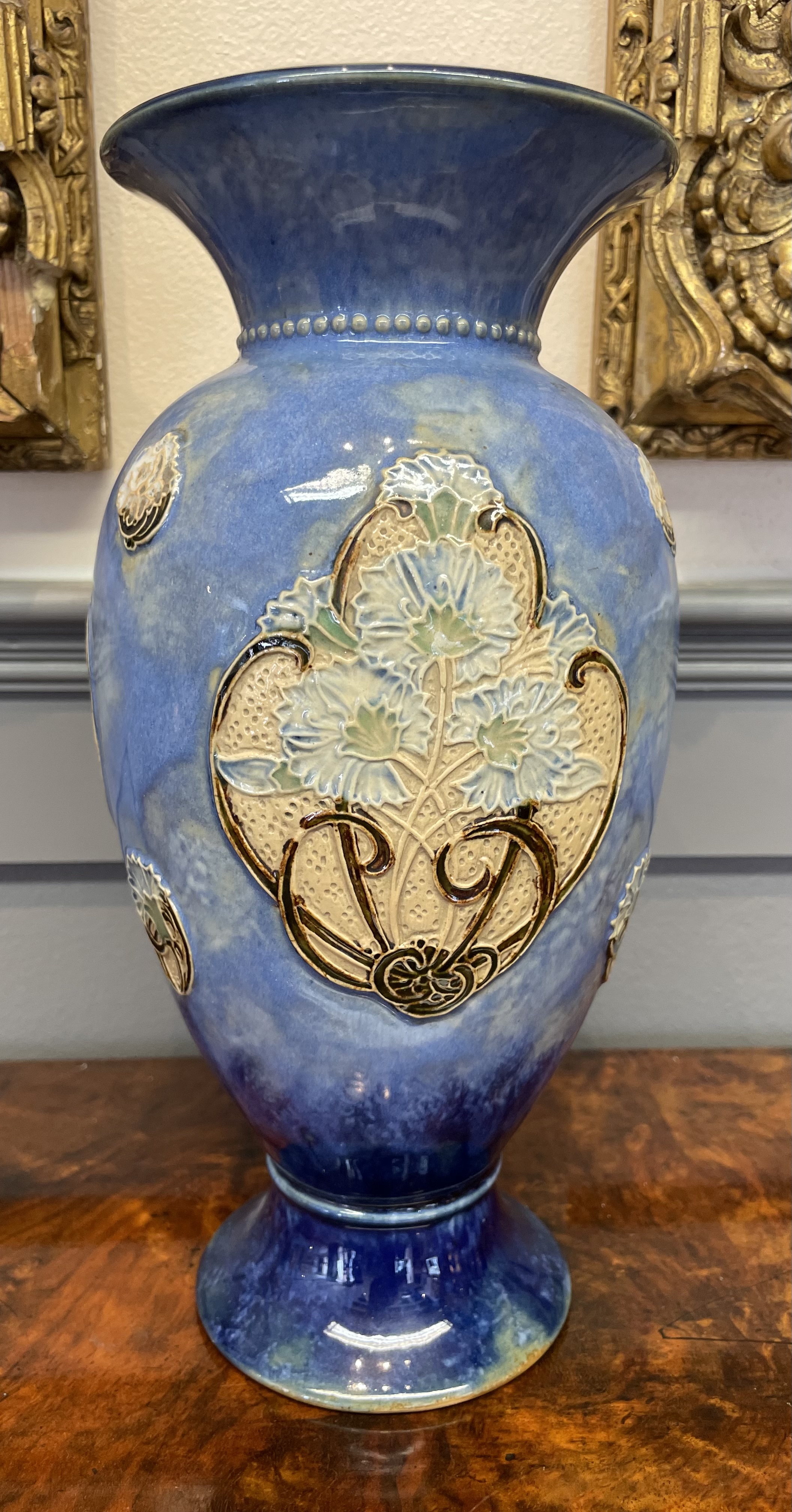 Royal Doulton Lambeth Art Nouveau Stoneware Vase by Maud Bowden