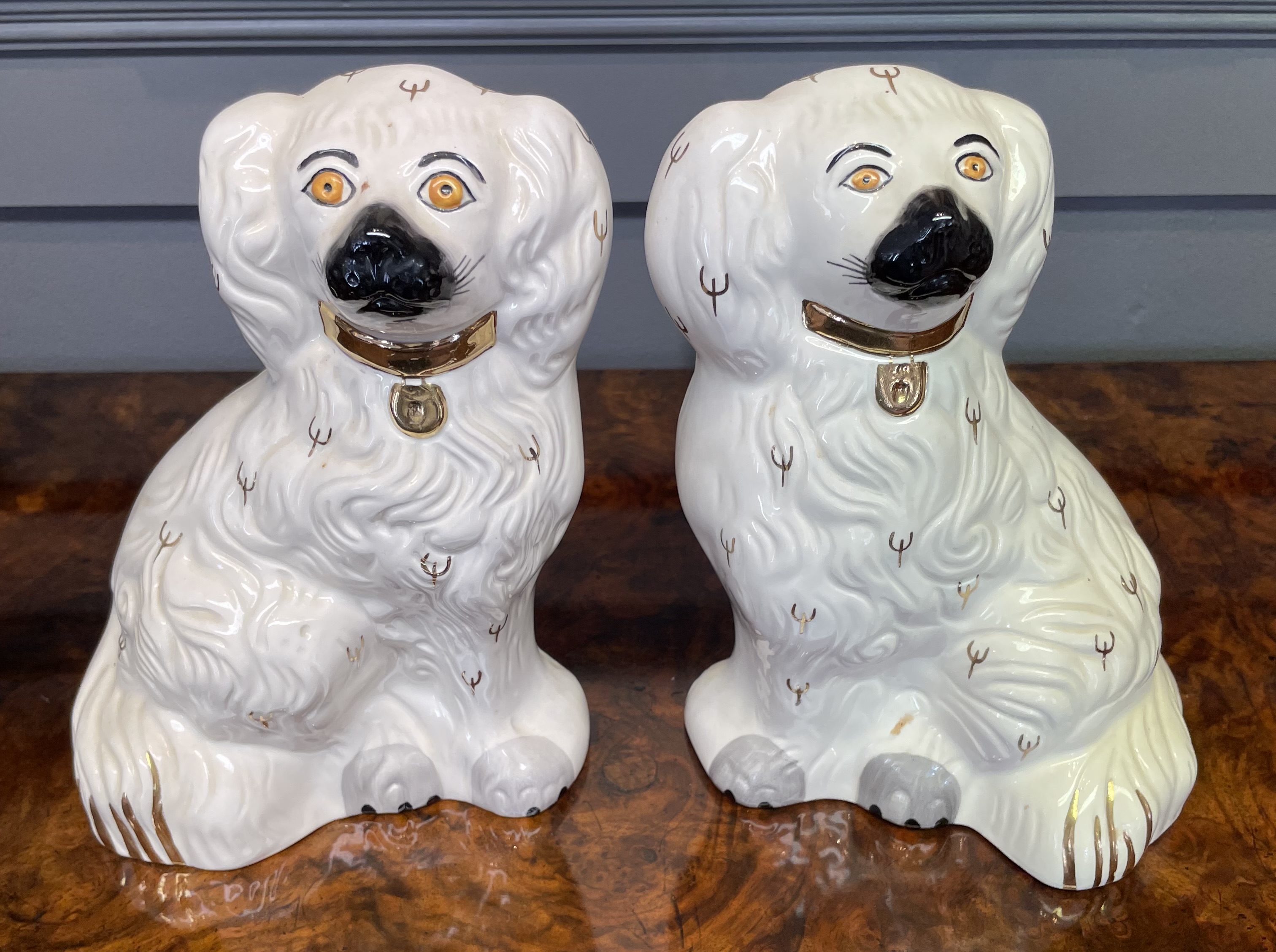 A Pair of Royal Doulton Porcelain King Charles Spaniel Dog Figurines, Model 1378-5