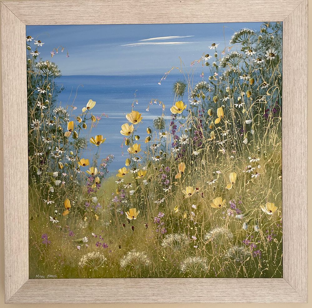 Lot 3 – Mary Shaw Original Floral Mixed Media Landscape Painting