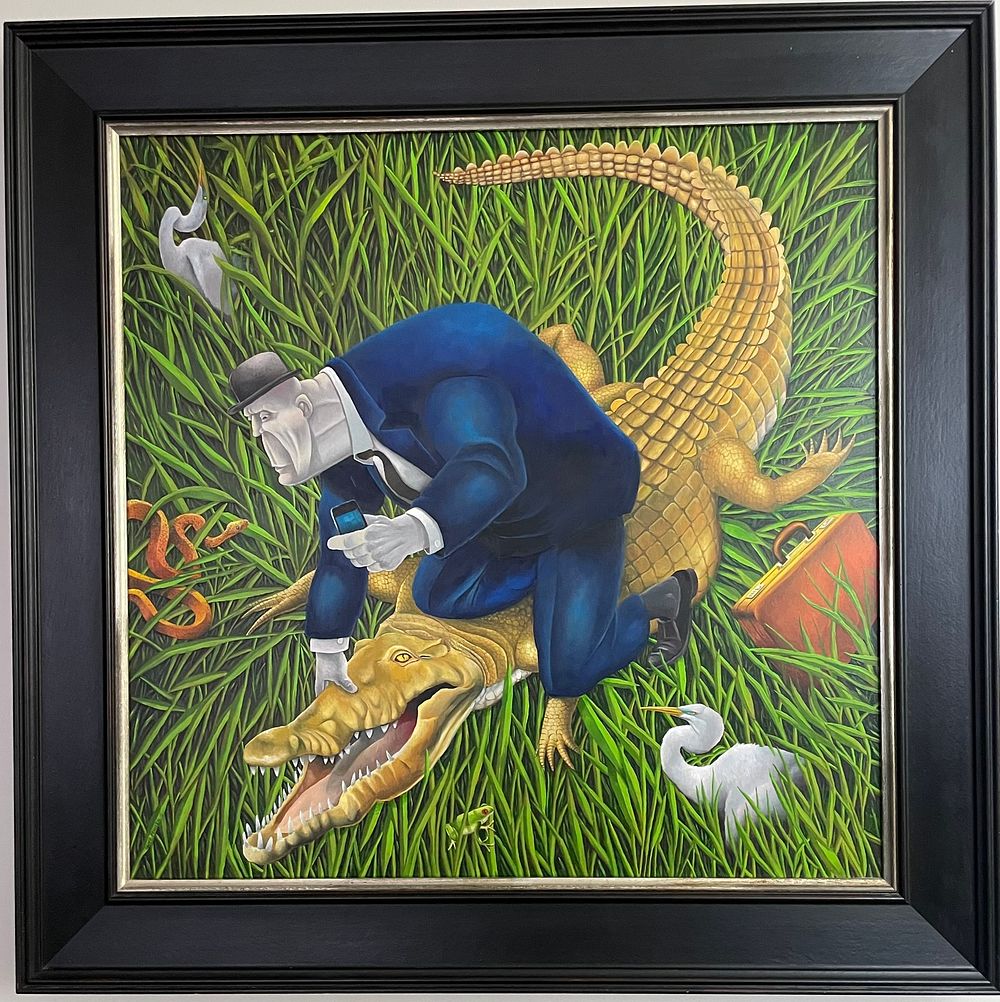 Lot 34 – Geoff Fowler, The Crocodile Wrestler, 2015