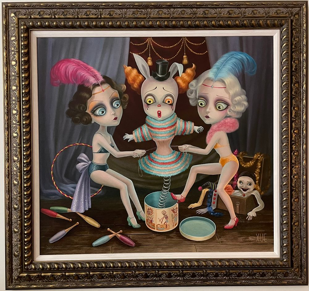 Lot 44 – Xue Wang, A Tight Squeeze, Oil or Acrylic on Canvas