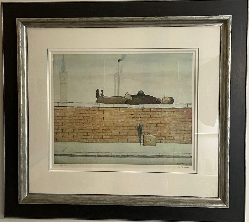 Lot 65 – L.S. Lowry, Man Lying on a Wall, Hand-Signed Limited Edition Print