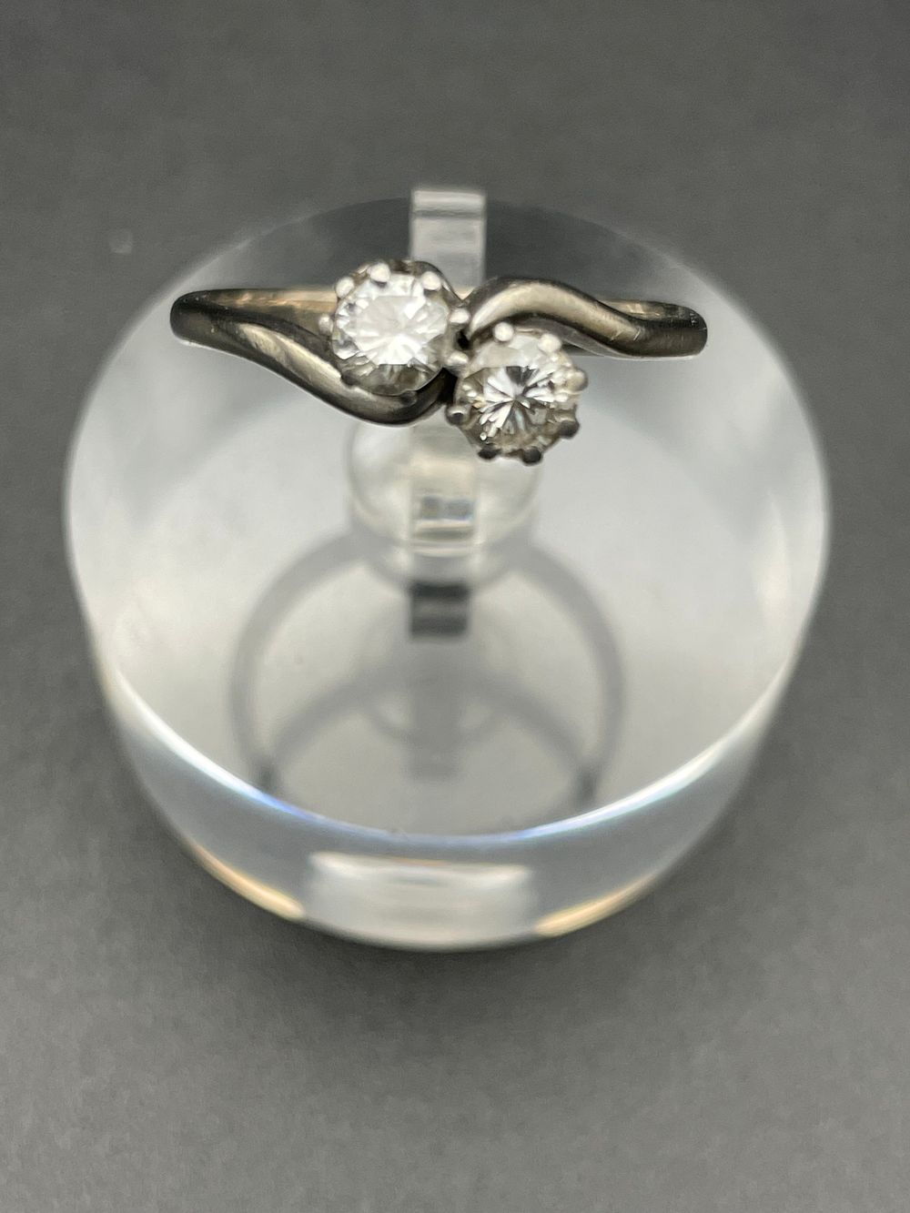 Lot 101 – 18 Karat White Gold and Platinum Toi et Moi Diamond Bypass Ring