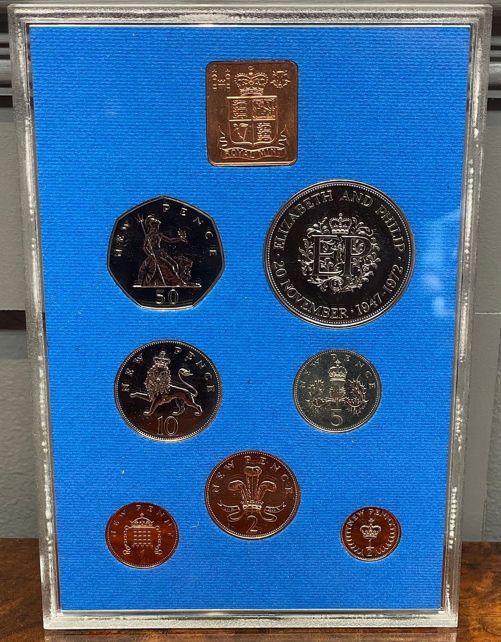 Lot 155 – UK Royal Mint 1972 Proof Coin Set Silver Wedding Anniversary Commemorative