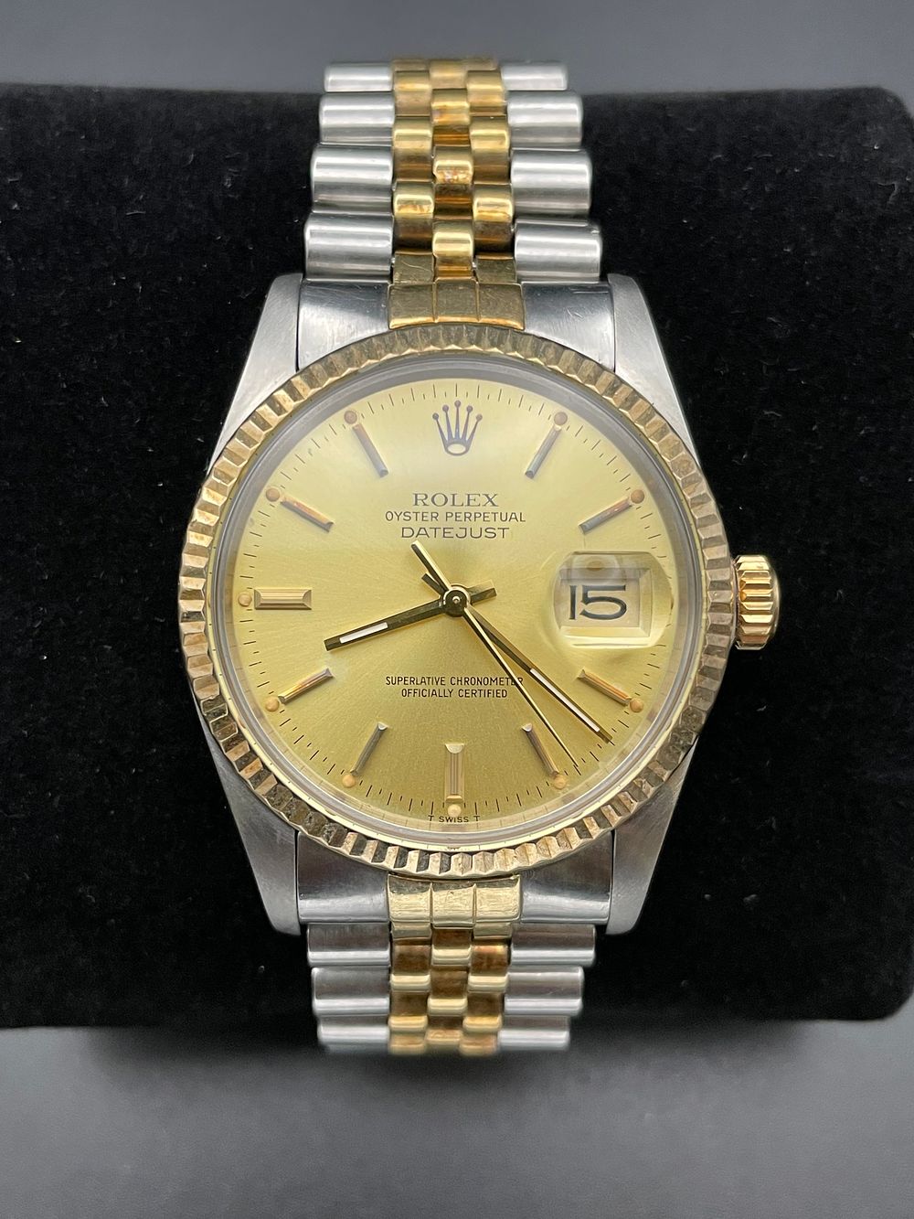 Lot 152 – Rolex Datejust Two-Tone Stainless Steel and Gold Wristwatch with Box and Paperwork