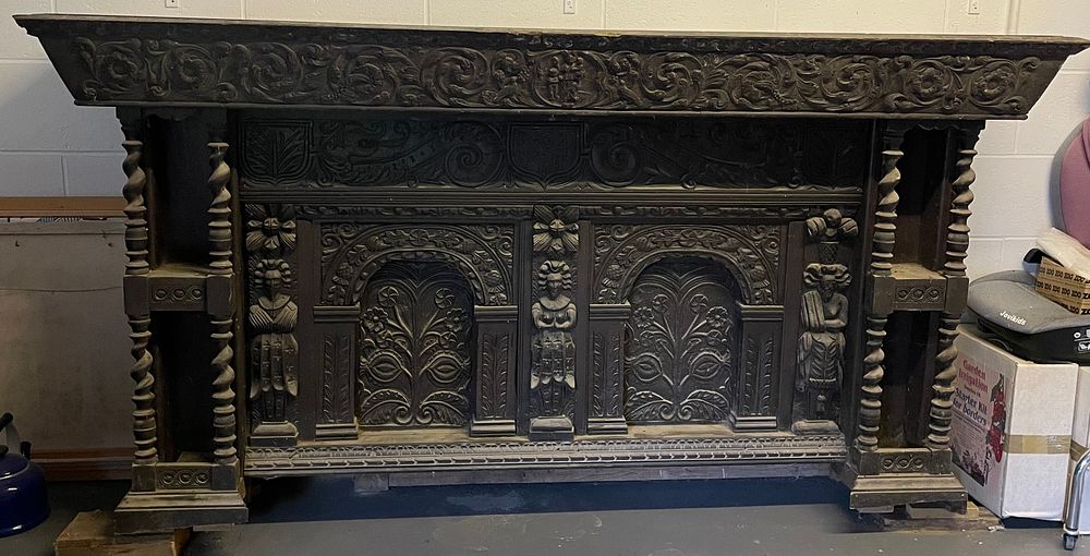Lot 160 – Large Jacobean Revival Carved Oak Sideboard Dated 1664