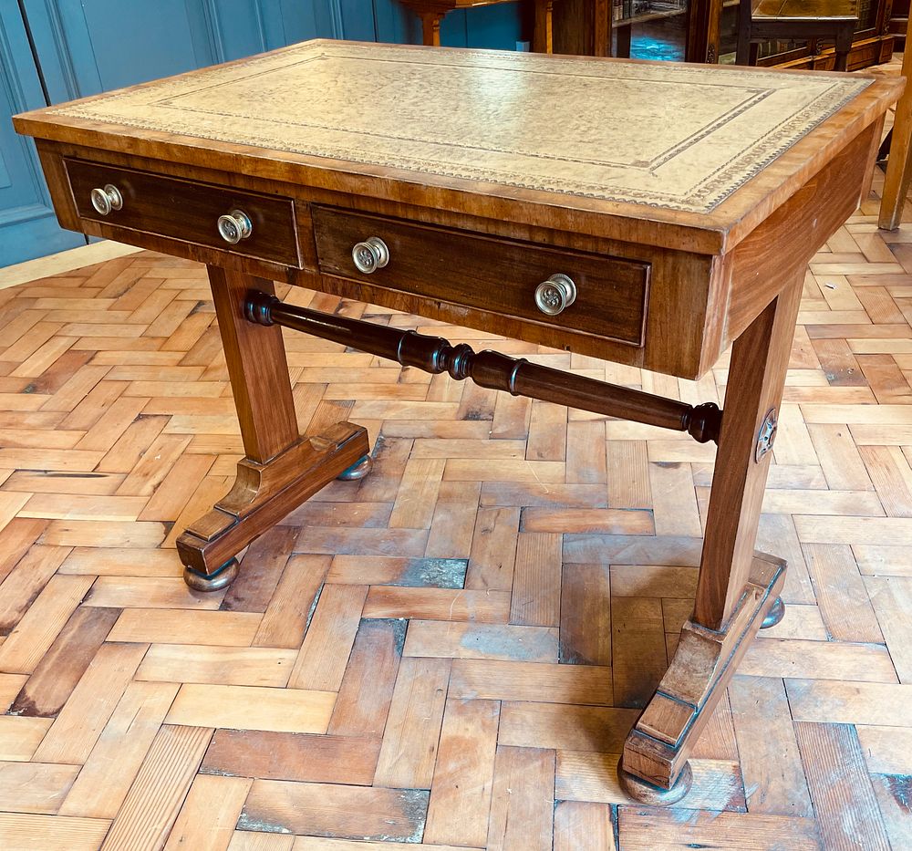Lot 165 – Regency Mahogany and Leather Top Library Writing Table With Drawers
