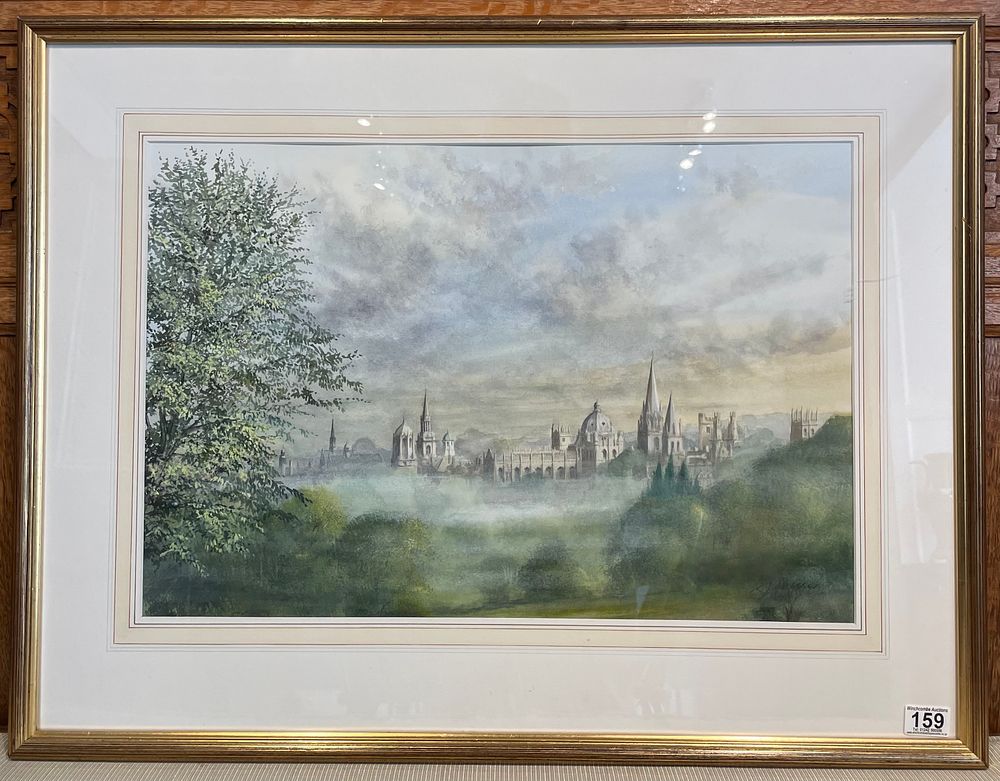 Lot 199 – Watercolour Of The Spires In Oxford By K Alesser