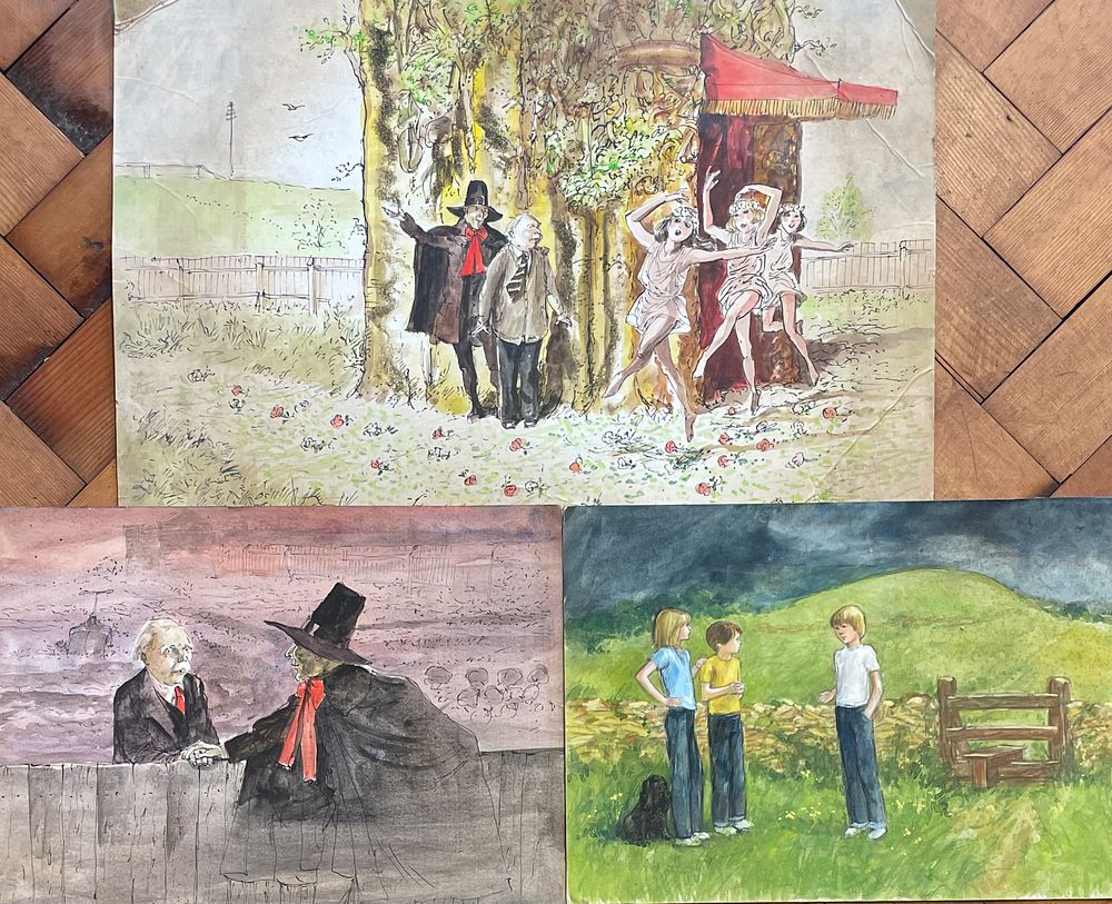 Lot 262 – Gareth Floyd Trio of Jackanory Illustrations for Nothing Ever Happens on Sundays