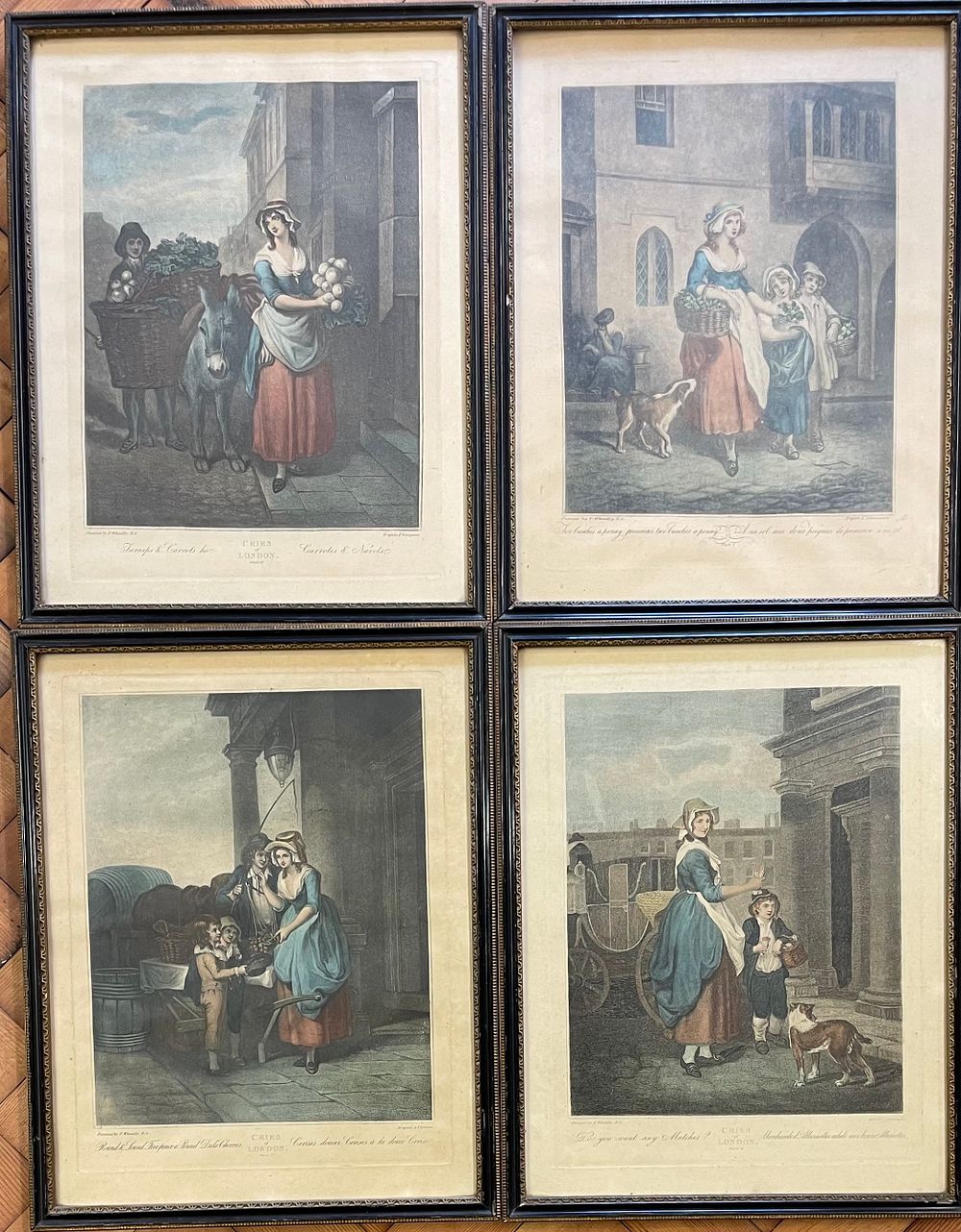 Lot 277 – A Set of Four Stipple Engravings from the Cries of London After Francis Wheatley