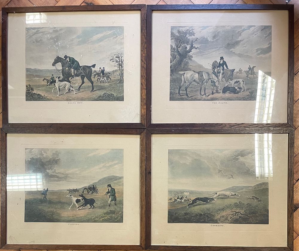 Lot 280 – A Set of Four Hand Colored Aquatint Sporting Prints Depicting Coursing