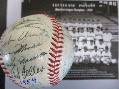 1954 Cleveland Indians Team-Signed OAL Baseball. 1954 Cleveland Indians Team-Signed Official 