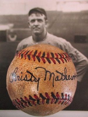 Christy Mathewson Signed Official League Baseball - Hall of Fame Pitching Legend.This official 
