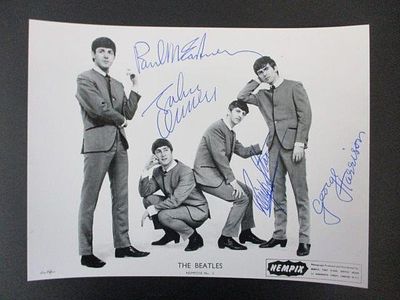The Beatles Signed NEMS Photo (NEMPIX No. 2). The Beatles Signed NEMPIX Enterprises Promotional 