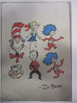 Dr. Seuss Original Cartoon Drawings (8" x 12").Offered here is a delightful original cartoon 