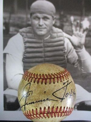 Jimmie Foxx Signed Baseball. Offered here is an exceptional Jimmie Foxx signed baseball, a 
