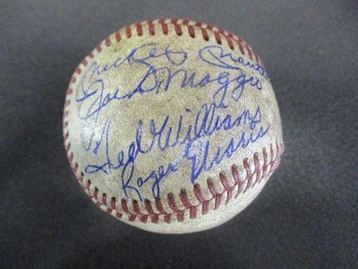 Mickey Mantle DiMaggio Williams Maris Sig Baseball. Mickey Mantle, Joe DiMaggio, Ted Williams 