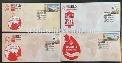 Private Cover 2024 World Blood Donor Day, Special Cancellation (with medical theme stamps on 