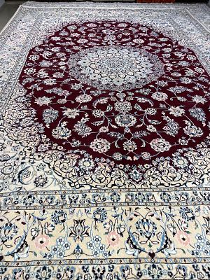 שטיח נאין פרסי, עבודת יד. 250X350 ס"מ. צמר על כותנה עם פרחי משי. חדש מיבוא.