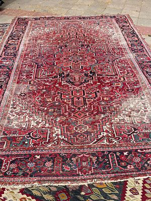 שטיח הריז פרסי, בעבודת יד. 380X290 ס"מ. וינטג', יפה ודקורטיבי מאוד. לאחר ניקוי אצל ארגמן חברה 