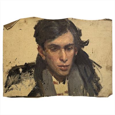 (56.4) Картина "Портрет мужчины". Тараканова Е. 1961 г. Холст, масло. Размер 35х48 см