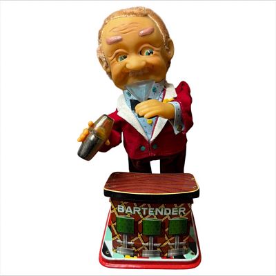 Игрушка Battery Powered Bartender с вращающимися глазами. Япония. 1950-е гг. Производитель 