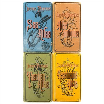 [На немец. яз.]. 4 карманных атласа. Justus Perthes. Gotha (Гота).: 1904-1910. 
1) Atlas 