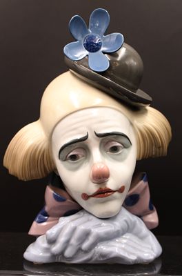 gr. Clown-B&uuml;ste, Lladro, Spain, Nr. 5130, H-25,5cm